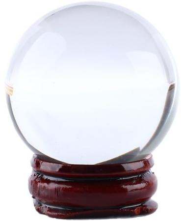 Hztyyier 40mm Clear Crystal Ball - Natural Quartz Healing Sphere with Stand | Rare Asian Gemstone for Meditation & Decor - Buy Online on GoSupps.com