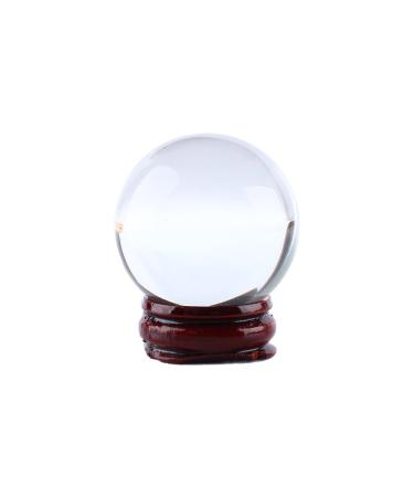 Hztyyier Clear Crystal Ball Asian Rare Natural Quartz Clear Crystal Healing Ball Transparent Sphere with Stand 40mm
