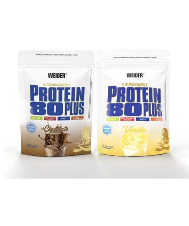 Weider Protein 80 Plus Bag 2-Pack Mix Chocolate/Vanilla 2 x 500 g (1 x 1 kg)