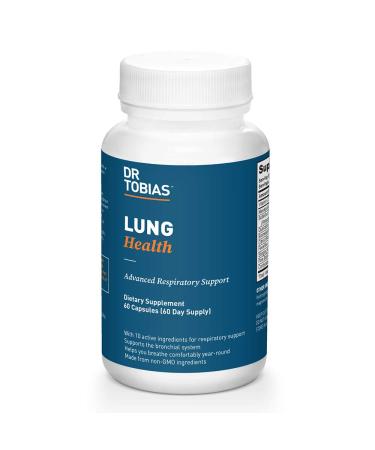 Dr. Tobias Lung Health, Lung Support Supplement, Lung Cleanse & Detox Formula Includes Vitamin C to Support Bronchial and Respiratory System - 60 Capsules, 1 Daily 60 Count (Pack of 1)