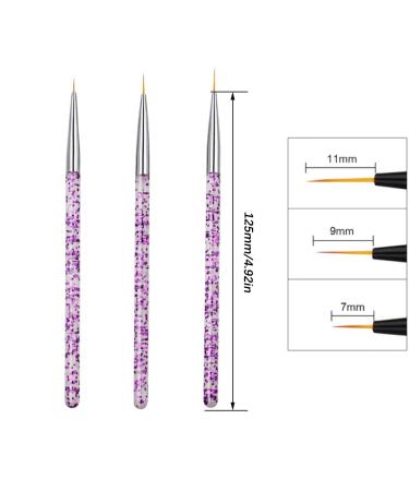 3-Piece Nail Brush Set - 7/9/11 mm Nail Liner Tools for Art & Design | Perfect for Nail Art Enthusiasts - International Shipping Available - Buy Online on GoSupps.com