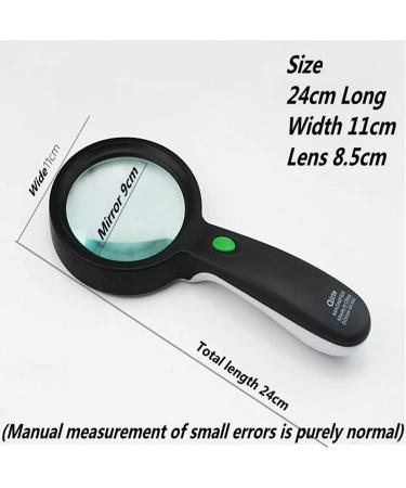 Illuminated Glass Handheld Reading Magnifier 12 LED Lamp Eye Protection 5X HD Lens No Shadow Old Student Reading Newspaper Enlarge Made in China - Buy Online on GoSupps.com