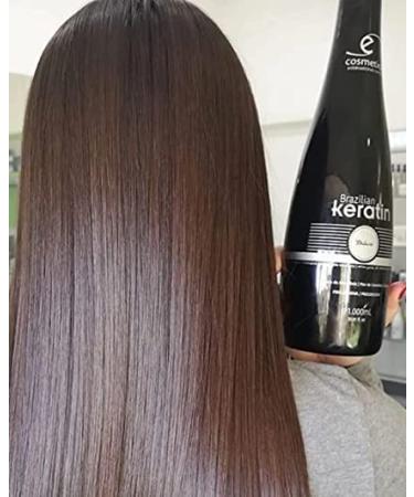 Ecosmetics Brazilian Keratin Deluxe Treatment 1L | Organic Semi-Definite | Progressive Brush | Straightening System | Volume Reducer | 100% Straight Hair | Free Gifts Included - Buy Online on GoSupps.com