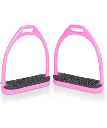 Equinate Stirrups Midway 12cm Pink - Anti-Slip Rubber Tread for Adults & Children - Set of 2 - International Shipping - Buy Online on GoSupps.com