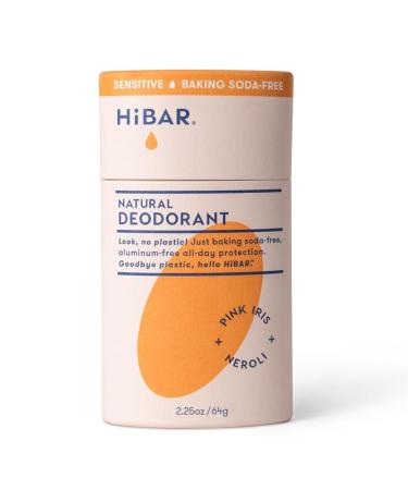 HiBAR Pink Iris & Neroli Sensitive Deodorant - Gentle on Skin Neutralizes Odor Absorbs Moisture Smooth Application Long-Lasting Protection Aluminum & Paraben Free Pink Iris + Neroli