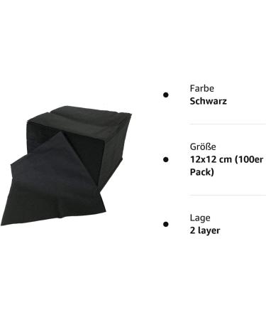 Sellaviva Black Cocktail Napkins - 1/4 Fold 2-Layer Pulp 24x24cm - 100 Pieces for Parties BBQs & Celebrations - Buy Online on GoSupps.com