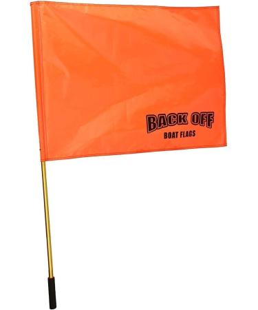 GIANT Orange Boating Safety Flag with Pole for Water Skis Wakeboarding and Tubing - Universal Safety Skier Down Flag