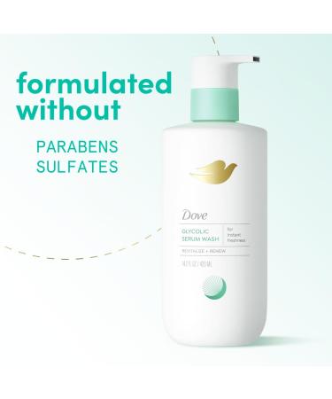 Dove Glycolic Serum Body Wash for Women - pH Optimized Feminine Wash For Skin Renewal & Odor Control 14.2 oz - Buy Online on GoSupps.com