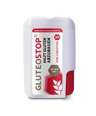 GluteoStop - helps break down gluten - gluten sensitivity - low-gluten diet - enzyme (30 mini tablets)