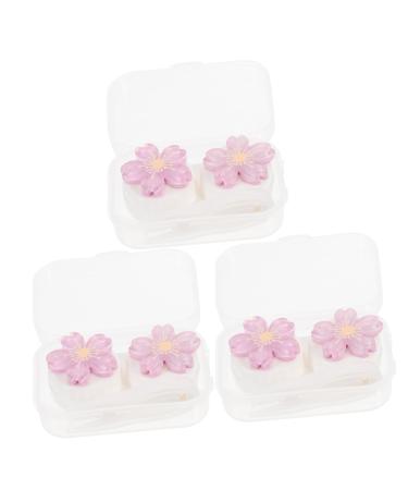 Solustre 3st contact lens container contact lens container for on the way eye care cases travel set glasses frames -storage set container for violet 7x4.5x2.5cm