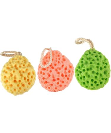 Housoutil 6 Pcs Kids Bath Sponge Set | Gentle Body Scrub for Delicate Skin | Honeycomb Cotton Bath Ball & Flower Tools for Children - Buy Online on GoSupps.com
