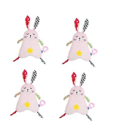 Ibasenice 4 pieces of sleeping comfort towel baby crowd toys baby towels for newborn baby towel toy baby cuddly ceiling Small animal filling material: pp cotton necessity