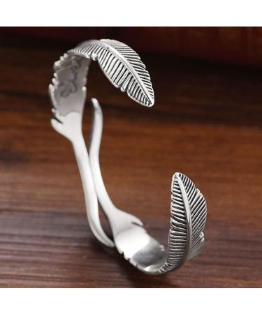 WIPPWER Silver Bracelet Sterling Silver Chain Bracelet Ladies Silver Bracelet Adjustable Boho Cuff Bangle Hand Carve Bracelets Birthday Gifts for Sisters Fri - Buy Online on GoSupps.com