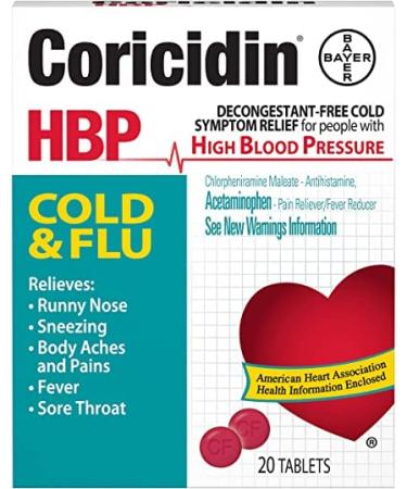 Coricidin HBP Cold & Flu Relief Tablets 20CT (Pack 2)