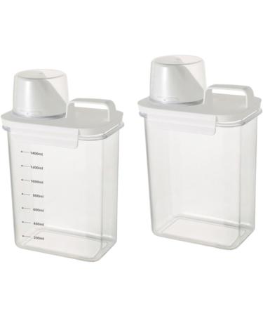 Laundry Detergent Dispenser 1800ml Clear Airtight Washing Powder Dispenser with Scale and Cup Detergen Box for Solid Liquid Washers 1800ml With Scale - Buy Online on GoSupps.com