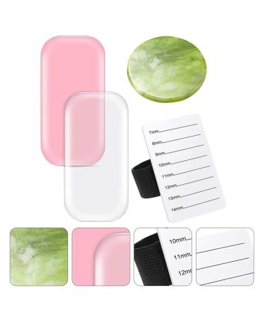 Eyelash Grafting Pad Set - 4pcs Silicone Lash Tray Holder for Extensions | Jade Stone Hand Plate Kit - Buy Online on GoSupps.com