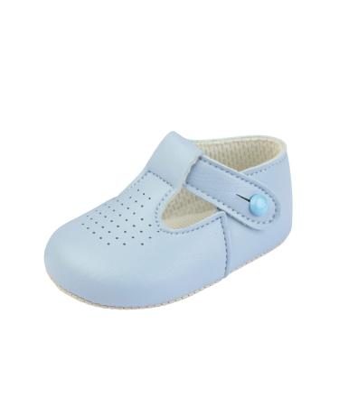 Early Days Baypods Baby Shoes for Boys & Girls Soft Soled Pre Walker Shoes Soft Faux Leather Baby Boys & Baby Girls Shoes B625 T Bar Style Shoe with Hole Punch Made in England 1 UK Child Sky Blue - Buy Online on GoSupps.com