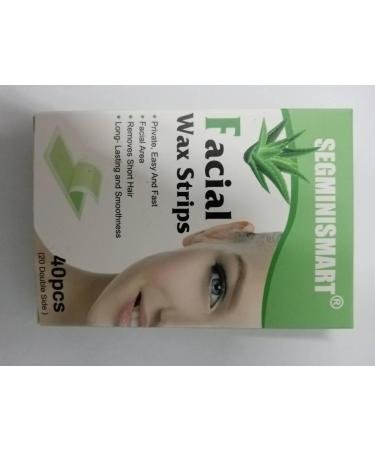 40PC Wax Strips Hair Removal Set - Face Lips & Eyebrows | Cold Wax for All Skin Types - Smooth Skin - Buy Online on GoSupps.com