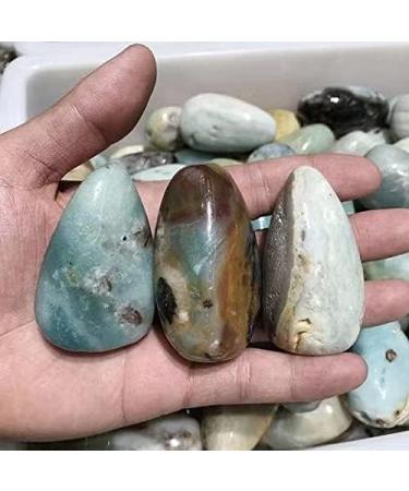 Natural Quartz Stones Polished Sky Blue Drop Shape Caribbean Calcite Crystal Palm Stone 1pc Chakra Reiki Balancing - Buy Online on GoSupps.com