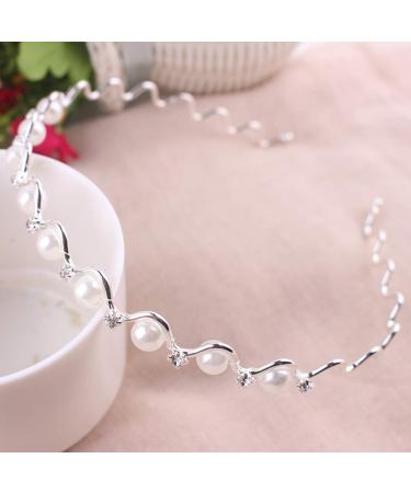 Lurrose Pearl Crystal Headband - Elegant Wedding & Party Hair Accessories (Silver & Gold) | 2 Pieces - International Shipping Available - Buy Online on GoSupps.com