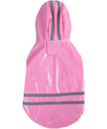 Outdoor Puppy Pet Rain Coat with Hood Waterproof Jackets PU Reflective Raincoat for Dogs Cats Apparel Clothes XL Pink - Buy Online on GoSupps.com