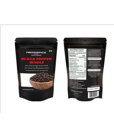 FreshSpice Black Pepper Whole (100g / 3.53 oz) | Freshly harvested from farms and lab tested for purity - Buy Online on GoSupps.com