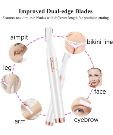Upgraded Eyebrow Trimmer & Precision Facial Hair Remover - Battery Operated Painless Electric Razor for Face Chin Upper Lip & Peach Fuzz - International Shipping Available - Buy Online on GoSupps.com
