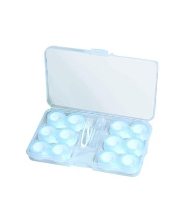 Fenteer Travel Storage Box for 6 Pairs Contact Lenses with Leak-Proof Silicone Seals. Small Size Blue