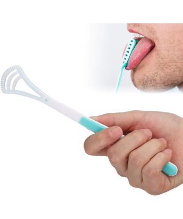 Verdant Touch Oral Care Tool - Coated Tongue Scraper & Brush Cleaner for Bad Breath & Bacteria Removal - Black - Buy Online on GoSupps.com