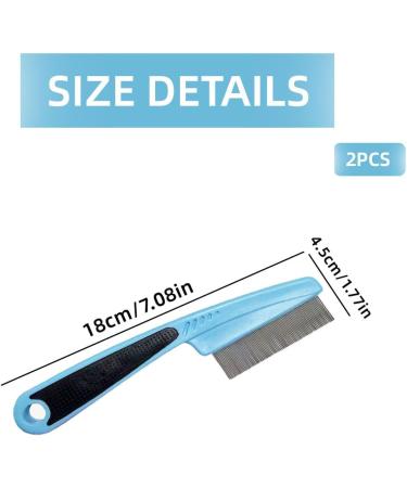 Buy Bzkser Profi Flea Comb for Dogs & Cats - 2 Pack Anti-Flea & Lice Comb with Rounded Metal Tines - Effective Against Parasites - Buy Online on GoSupps.com