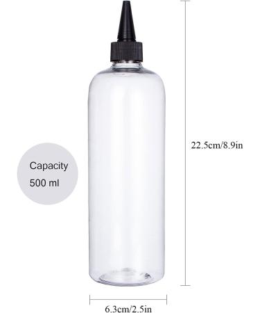 2 Pack 16.9oz Hair Color Applicator Bottles - PET Plastic Squeeze Bottles for Hair Dye - Refillable and Transparent - Clear/black Cap - Buy Online on GoSupps.com
