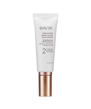 AVYA SPF 40 Sheer Tinted Moisturizer with Hyaluronic Acid & Green Chai Advanced Ayurvedic Skincare Treatment for Balanced and Brighter Skin/Medium Skintones Shade #2 (1.7oz/50ml) Shade #2 - Medium 1.7 Ounce (Pack of 1) - Buy Online on GoSupps.com