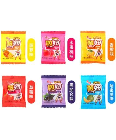 Super sour fruit candy sweet&sour fruit fudge gummies strawberry pineapple flavor instant dessert snack candy package healthy&nutritious fruit candy mixed snacks dim sum (310g(about 62pcs)) - Buy Online on GoSupps.com