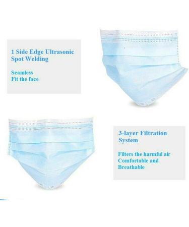 100 Pcs 3-Ply Cover Anti Dust Breathable Earloop Comfortable Sanitary Mouth Face Cover Professional Protection - Buy Online on GoSupps.com