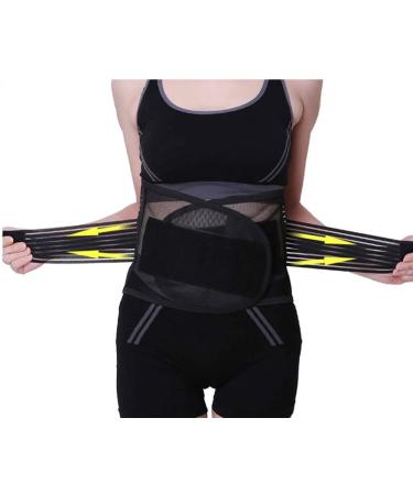 Stabilizing support belt for the lower back back relief sciatica spinal stenosis scoliosis two adjustable straps lumbar supports waist/ba black XXlarge