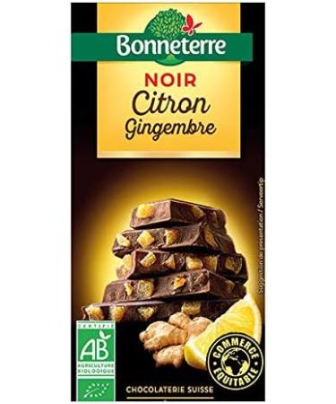 Bonneterre - Dark Chocolate Lemon Ginger Bar 100G - Sold per unit - Buy Online on GoSupps.com