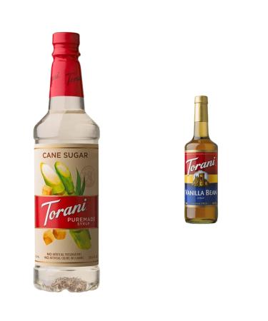 Torani Pure Made Cane Sugar Sweetener PET Bottle 750 milliliters & Vanilla Bean Flavour Syrup 750 Milliliter Sweetener + Vanilla Bean Syrup