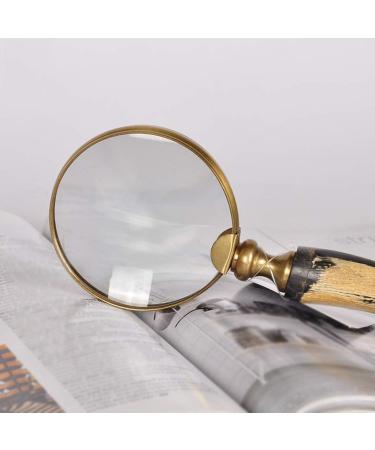 Magnifier Antique Handle 10X Reading Glass for Reading Book Recognition Gift Retro Microscope - Buy Online on GoSupps.com