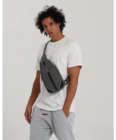 WATERFLY Anti-Theft Sling Bag for Men & Women - Multipurpose Gray Chest Bag Hippie Crossbody Daypack - Buy Online on GoSupps.com