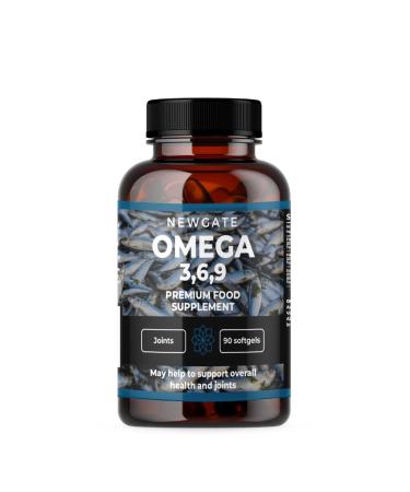 Omega 3 6 9 - Premium Nutritional Supplement - 90 Triple Omega Softgels - Made in The UK 90 count (Pack of 1)