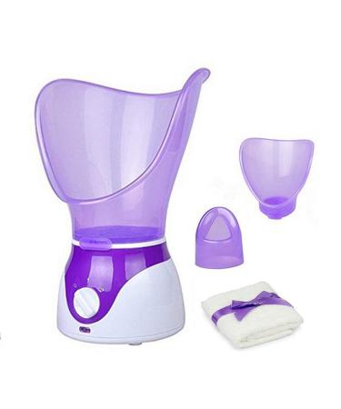 Facial Steamer Professional Steam Inhaler Facial Sauna Spa for Face Mask Moisturizer - Sinus with Aromatherapy Pores with Timer and Extract Blackheads, Diffuser Skin Care(Purple)