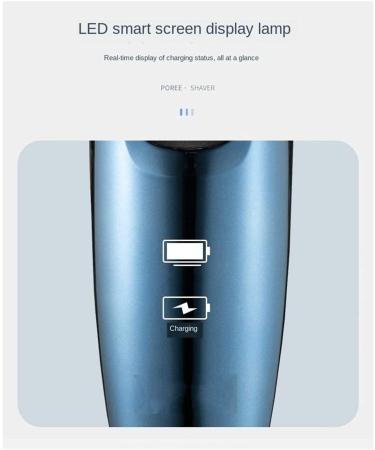 GeRRiT Rechargeable Waterproof IPX7 Electric Shaver for Men - Wet & Dry Rotary Shaving Razor with Pop-up Trimmer - Blue - Buy Online on GoSupps.com