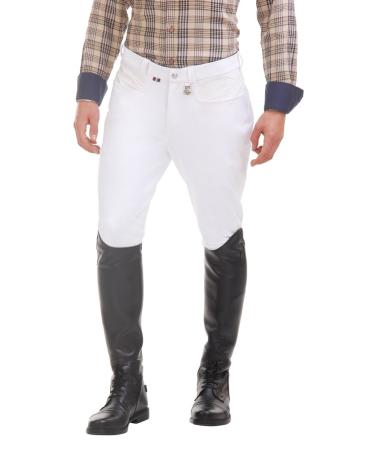 TuffRider Men's Oslo Knee Patch Breeches White 36