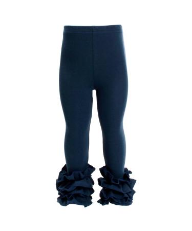 HOOLCHEAN Baby Toddler and Little Girls Cotton Ruffle Leggings 5-6 Years Slim Navy