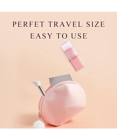 Travel Size Retractable Portable Makeup Brush - Premium Stipple & Blending Brush for Lipstick Blush Face - Pink B - International Shipping Available - Buy Online on GoSupps.com