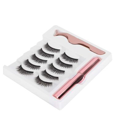 Buy 5 Pair Magnetic Eyelash Set - 3D Reusable Waterproof Soft & Thick - Perfect Makeup Tools for Stunning Eyes - Buy Online on GoSupps.com