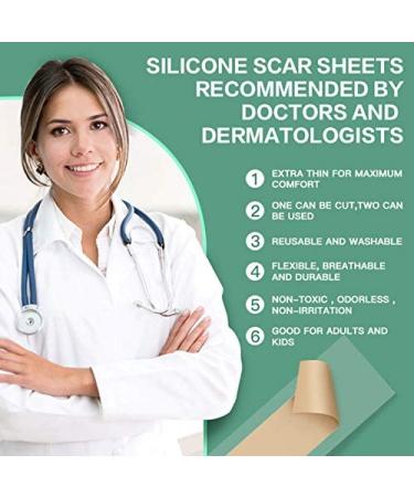 Silicone Scar Sheets - 12 Reusable Patches for Surgery, Burns, C-Section - Soften & Flatten Scars - 6 Month Supply - Buy Online on GoSupps.com