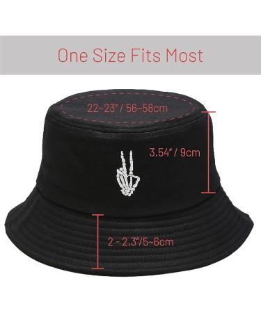 Cotton Bucket Hat for Women and Men | Summer Sun Beach Cap | Unisex Fisherman Hat with Skeleton Fingers Design - Buy Online on GoSupps.com