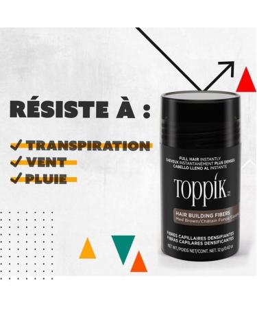 TOPPIK Fibres Capillaires Densifiantes base de K ratine Ch tin fonc - 3g - Cheveux l'Aspect Naturellement plus Epais Pour densifier Racines Ligne Frontale Barbe Calvitie - Buy Online on GoSupps.com