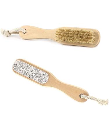 Premium Double-Sided Pumice and Bristle Brush with Long Handle for Pedicure | 1pc - Perfect for Smooth Feet - Buy Online on GoSupps.com